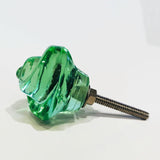Chic Shabby Mint Green Glass Swirled Cabinet Knobs-1-50-inch-Dwyer Home Collection