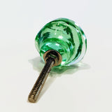 Chic Shabby Mint Green Glass Swirled Cabinet Knobs-1-50-inch-Dwyer Home Collection