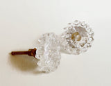 Boho Glass Cabinet Knobs Pulls Beaded Edge Clear 1.75 Inch (s)-Dwyer Home Collection