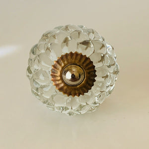 Clear Hobnail Glass Cabinet Knobs Pulls Studded 1.75 Inch-Dwyer Home Collection