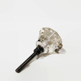 Clear Diamond Cut Glass Cabinet Knobs Drawer Pulls 1.40 Inch-Dwyer Home Collection