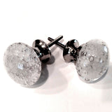 Clear Glass Bubble Curved Base Cabinet Knobs Drawer Pulls 1.40 Inch (s)-Dwyer Home Collection