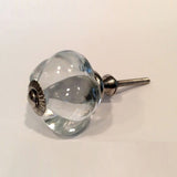 Clear Glass Simple Ribbed Cabinet Knobs Dresser Drawer Pulls 1.5 Inch-Dwyer Home Collection