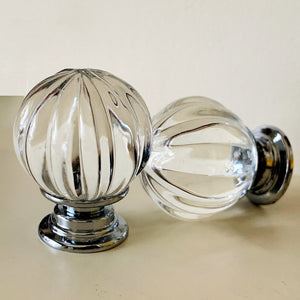 Small Clear Glass Ribbed 1 Inch Cabinet Knobs Drawer Pulls-Dwyer Home Collection