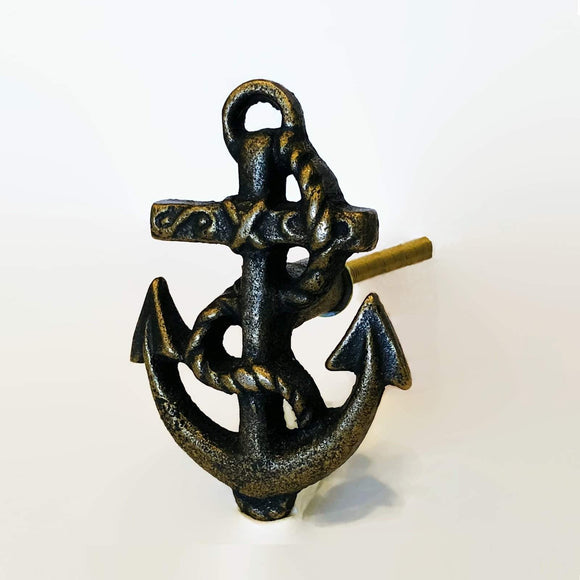 Cast Iron Anchor Cabinet Knob Pull Nautical 2.50 Inch High-Dwyer Home Collection