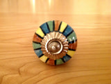 Colorful Mixed Stripes Cabinet Knobs Drawer Pulls Porcelain 1.5 Inch-Dwyer Home Collection