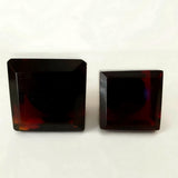Deep Red Glass Cabinet Knobs Pulls 1 inch Square (s)-Dwyer Home Collection