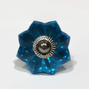 Turquoise Blue Glass Cabinet Knobs 1.75 Inch or 4 Inch Drawer Handles-Dwyer Home Collection