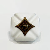 Decorative White Porcelain Cabinet Knobs Pulls 1.40 Inch Square-Dwyer Home Collection
