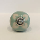 Aqua Heart Cabinet Knobs Pulls Porcelain 1.50 Inch-Dwyer Home Collection