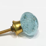 Aqua Glass Bubble Cabinet Knobs 1.50 Inch Drawer Handles 4 Inch-Dwyer Home Collection