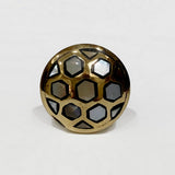 Golden Cabinet Knobs Pulls Brass and Shell (s)-Dwyer Home Collection