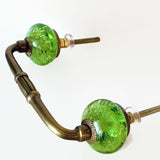 Green Glass Bubble Handles 4 Inch Slim Style Drawer Pulls-Dwyer Home Collection