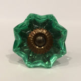 Mint Green Glass Flower Cabinet Knobs Drawer 1.75 Inch-Dwyer Home Collection