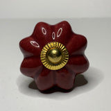 Red Brown Porcelain Drawer Pulls Cabinet Knobs 1.75 Inch-Dwyer Home Collection