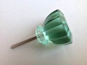 Mint Green Modern Glass Cabinet Knobs Pulls 1.40 and 1.10 Inch (s)-Dwyer Home Collection