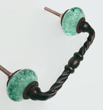 Mint Green Glass Bubble 4 Inch Fancy Cabinet Handles Drawer Pulls-Dwyer Home Collection