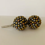 Silver or Bronze Bead Studded Cabinet Knobs Pulls 1.50 Inch-Dwyer Home Collection