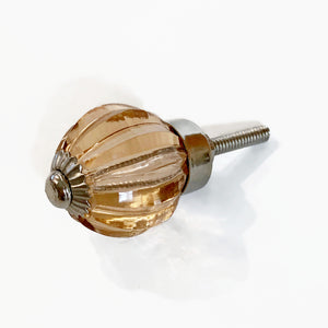 Peach Faceted Glass Cabinet Knobs Drawer Pulls 1.0 Inch-Dwyer Home Collection