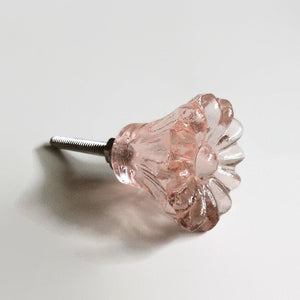 Pink Glass Cabinet Knobs Pulls Retro Daisy 1.25 Inch (s)-Dwyer Home Collection