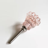Pink Glass Cabinet Knobs Pulls Retro Daisy 1.25 Inch (s)-Dwyer Home Collection