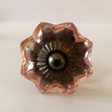 Pink Glass Flower Drawer Pulls Cabinet Knobs Bifold Doorknobs 1.75 Inch-Dwyer Home Collection