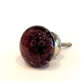 Purple Plum Glass Bubble Cabinet Knobs Drawer Pulls 1.50 Inch (s)-Dwyer Home Collection