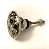 Plaid Cabinet Knobs Gold and Silver 1.75 Inch-Dwyer Home Collection