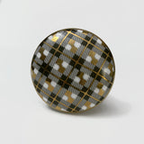 Plaid Cabinet Knobs Gold and Silver 1.75 Inch-Dwyer Home Collection
