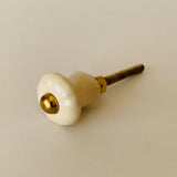 Small Cream Porcelain Cabinet Knobs Drawer Pulls .9 Inch-Dwyer Home Collection