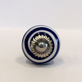 Royal Blue Spirals Cabinet Knobs Drawer Pulls Small Porcelain 1 Inch-Dwyer Home Collection