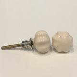 Small Scalloped Cream Cabinet Knobs Pulls Porcelain 1.0 Inch-Dwyer Home Collection