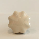 Small Scalloped Cream Cabinet Knobs Pulls Porcelain 1.0 Inch-Dwyer Home Collection