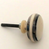 Polished Bone Cabinet Knobs Smoky Grey Accented Drawer Pulls 1.50 Inch-Dwyer Home Collection