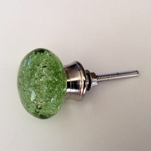 Green Glass Bubble Cabinet Knobs Dresser Drawer Pulls