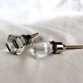 Small Glass Crystal Hexagon Cabinet Knobs Drawer Pulls