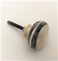Smoky Grey Accents on Polished Bone Cabinet Knobs Drawer Pulls