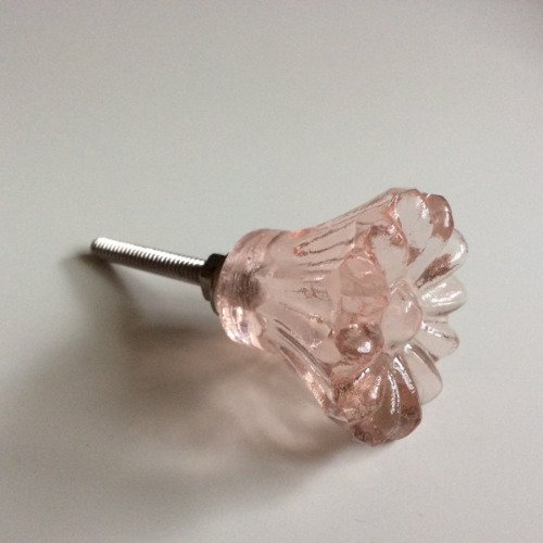 Pink Daisy Glass Crystal Drawer Pulls Cabinet Knobs