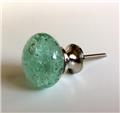 Mint Green Sea Glass Bubble Curved Base Cabinet Knobs Dresser Drawer Pulls