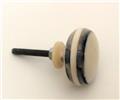 Smoky Grey Accents on Polished Bone Cabinet Knobs Dresser Drawer Pulls