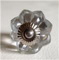 Clear Glass Flower Cabinet Knobs Dresser Drawer Pulls