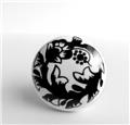 Black and White Porcelain Flower Design Cabinet Knobs Dresser Drawer Pulls