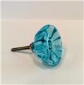 Deep Aqua Blue Porcelain Cabinet Knobs Dresser Drawer Pulls 1.75