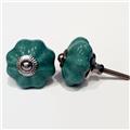 Teal Blue Green Porcelain Cabinet Knobs Dresser Drawer Pulls