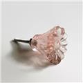 Pink Daisy Glass Crystal Drawer Pulls Cabinet Knobs