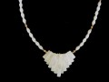 Art Deco Mother of Pearl 24 inch Necklace in Ivory Color