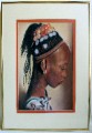 Black Woman with Head Dress Pastel Goldtone Frame 1.jpeg