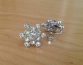 Clear Rhinestone Six Point Star Flower Earrings Vintage Screw Type Back 1.jpeg