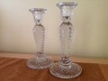 Vintage Clear Glass Prism Type Candlesticks Candleholders 4.jpeg