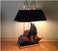 Mixed Metallics Tropical Fish Table  Lamp Gold Accents
